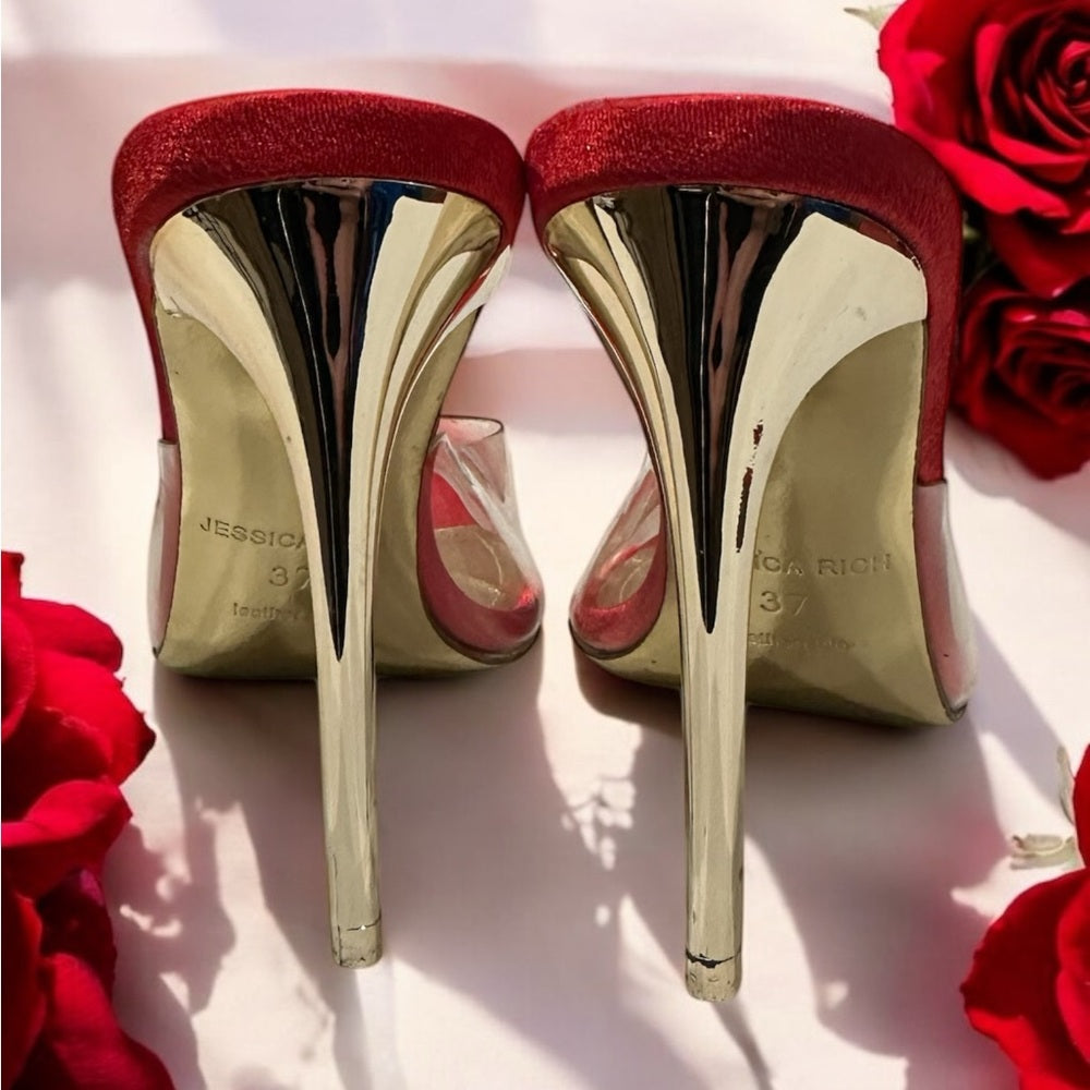 Jessica Rich Red Racy Mule Size 37/ US 7