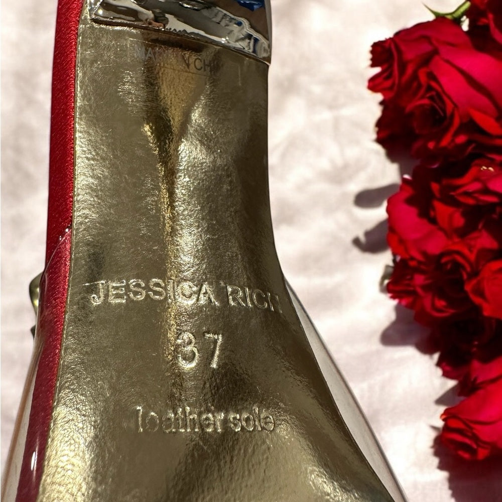 Jessica Rich Red Racy Mule Size 37/ US 7