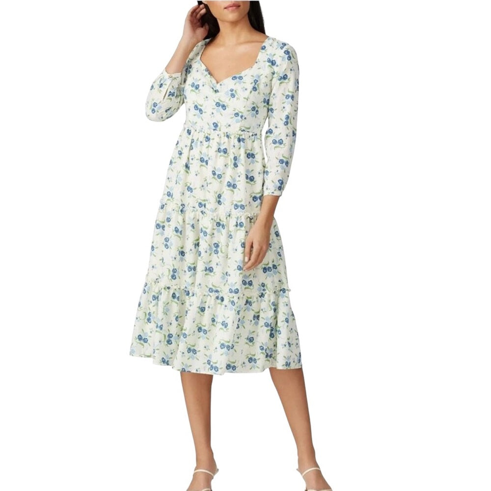 Sweet Baby Jamie Floral Tier Pullover Dress with Hidden Side Zipper Size S