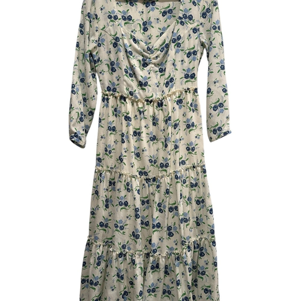Sweet Baby Jamie Floral Tier Pullover Dress with Hidden Side Zipper Size S