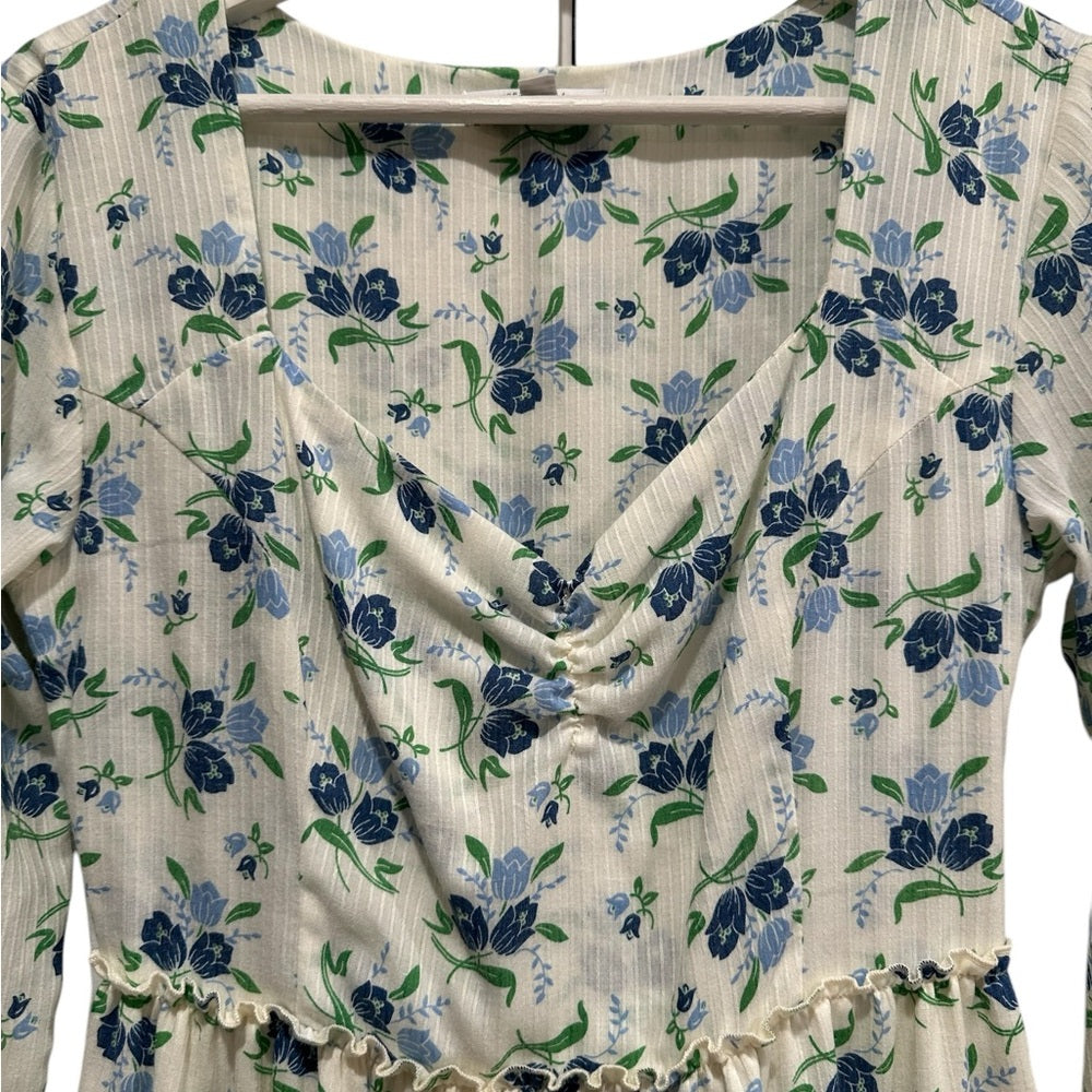 Sweet Baby Jamie Floral Tier Pullover Dress with Hidden Side Zipper Size S