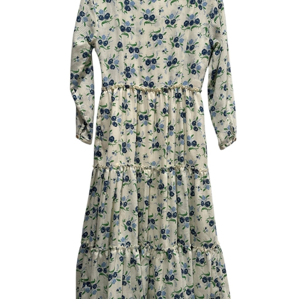 Sweet Baby Jamie Floral Tier Pullover Dress with Hidden Side Zipper Size S