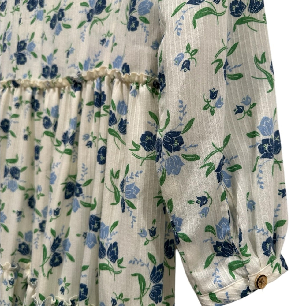 Sweet Baby Jamie Floral Tier Pullover Dress with Hidden Side Zipper Size S