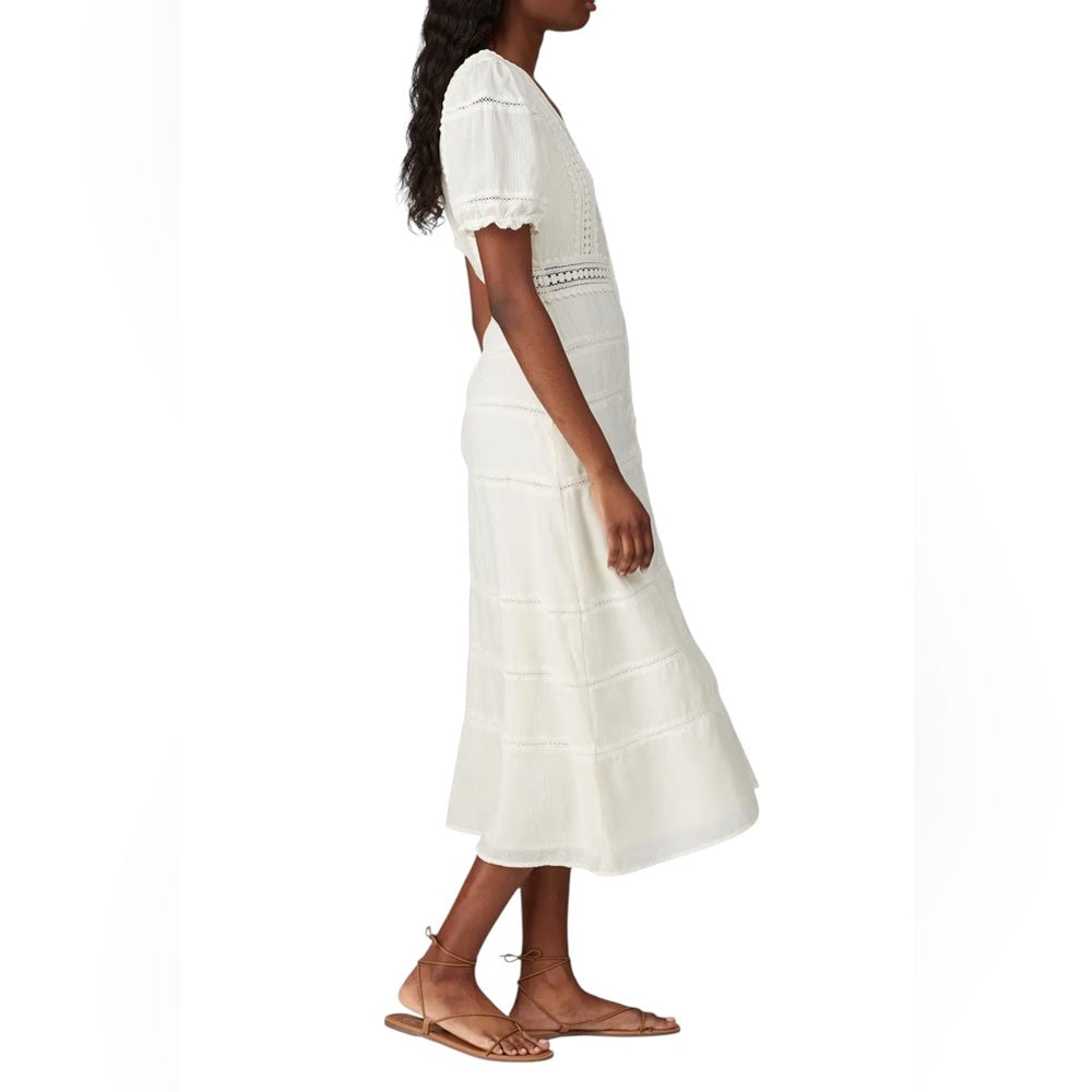 Sweet Baby Jamie Ivory Lace Midi Dress from Rent The Runway Size S