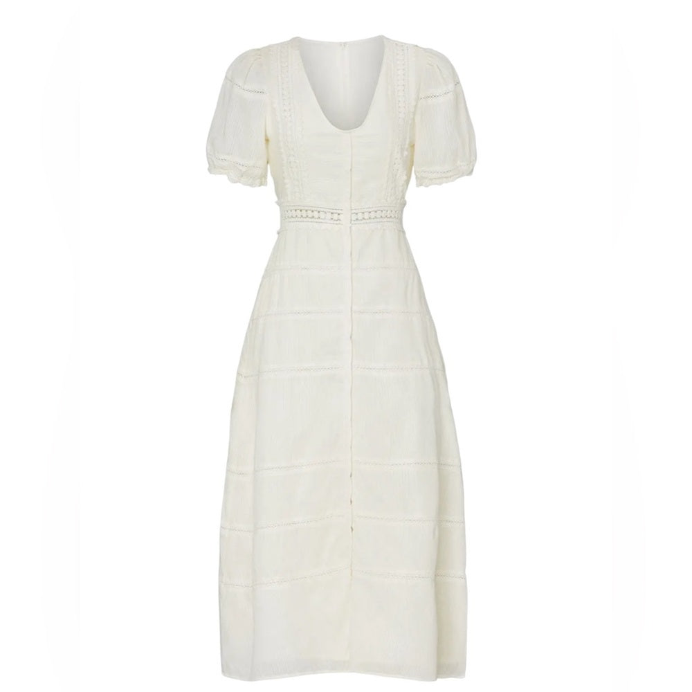 Sweet Baby Jamie Ivory Lace Midi Dress from Rent The Runway Size S