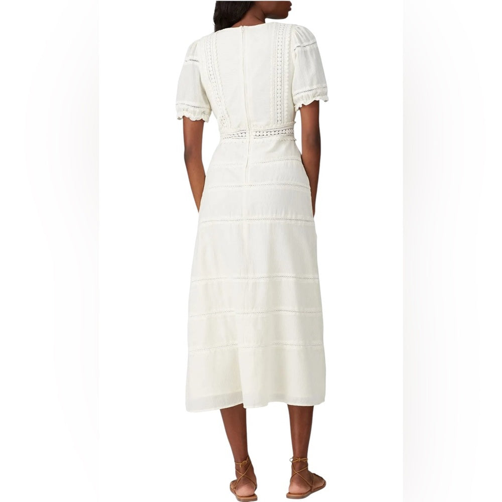 Sweet Baby Jamie Ivory Lace Midi Dress from Rent The Runway Size S