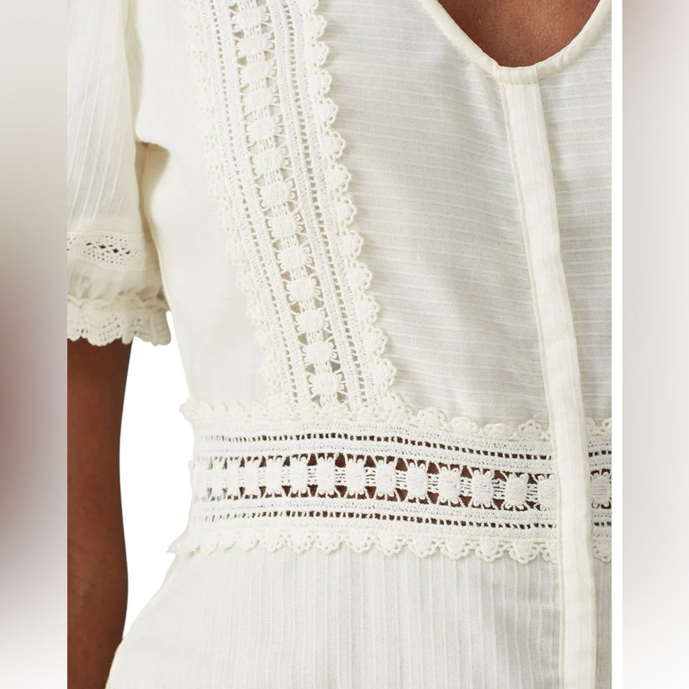 Sweet Baby Jamie Ivory Lace Midi Dress from Rent The Runway Size S