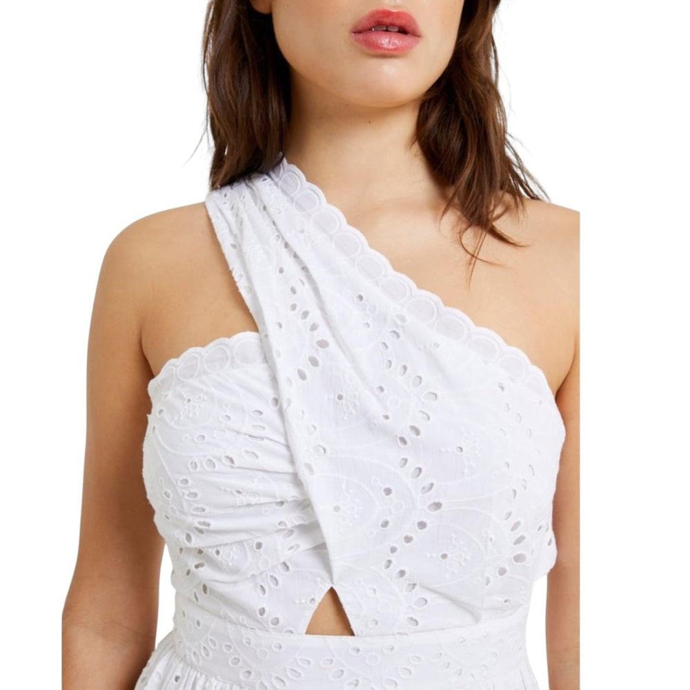 French Connection Womens Appelona One Shoulder Cut-Out Midi Dress Size 0