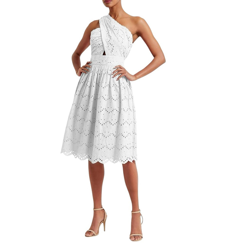 French Connection Womens Appelona One Shoulder Cut-Out Midi Dress Size 0