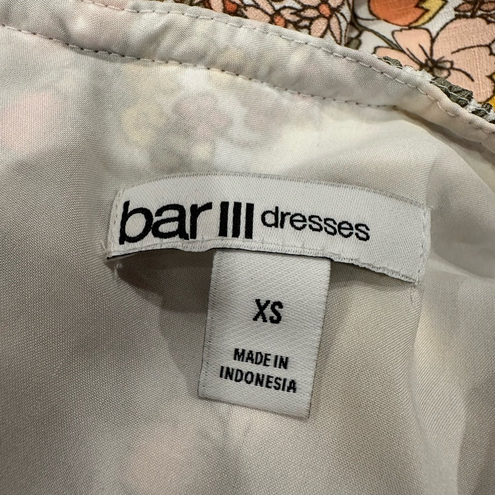 Bar III Women's Floral Print One Shoulder Dress Yellow Size XS