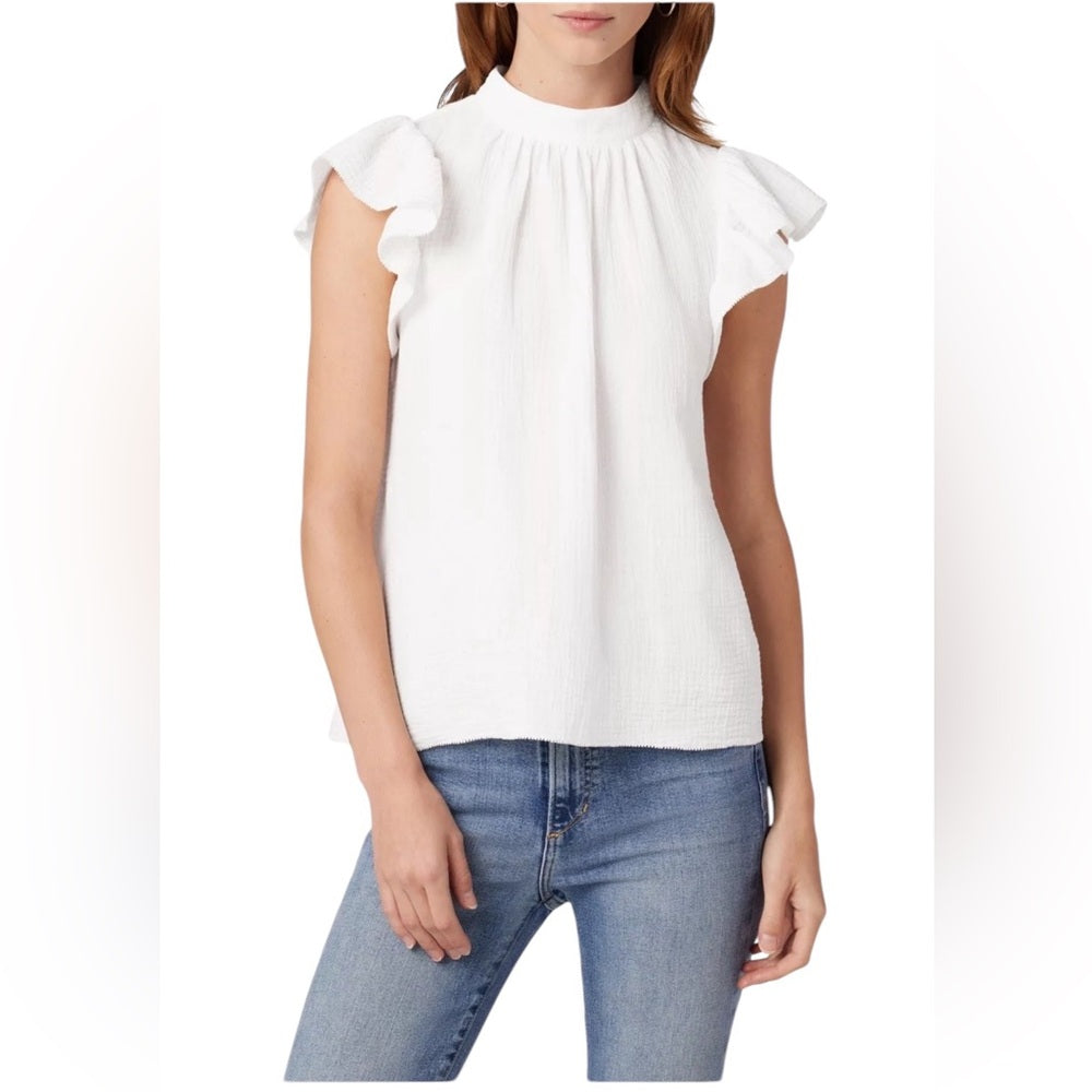 Joe’s Jeans Cotton Gauze Flutter Sleeve Top White Size M