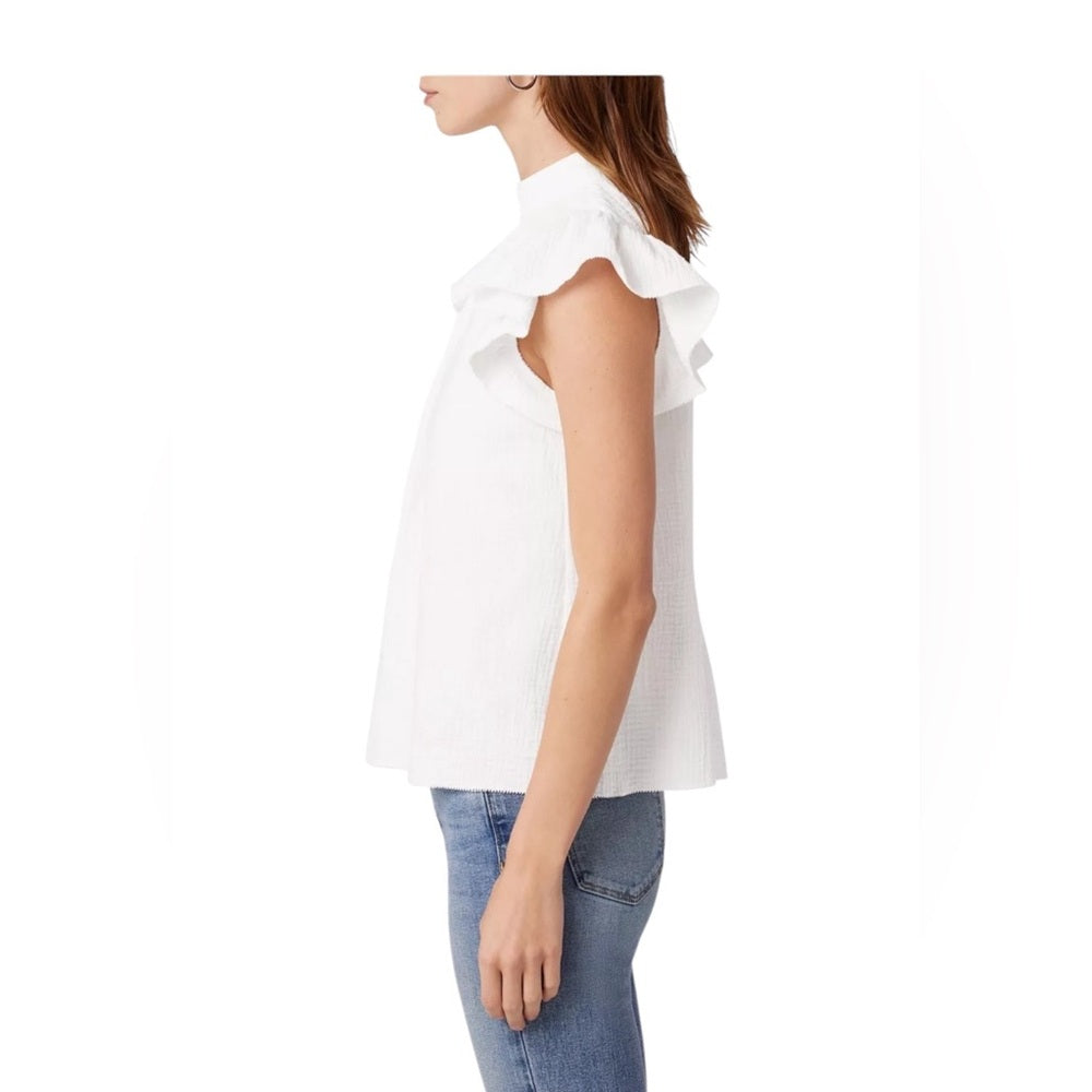 Joe’s Jeans Cotton Gauze Flutter Sleeve Top White Size M