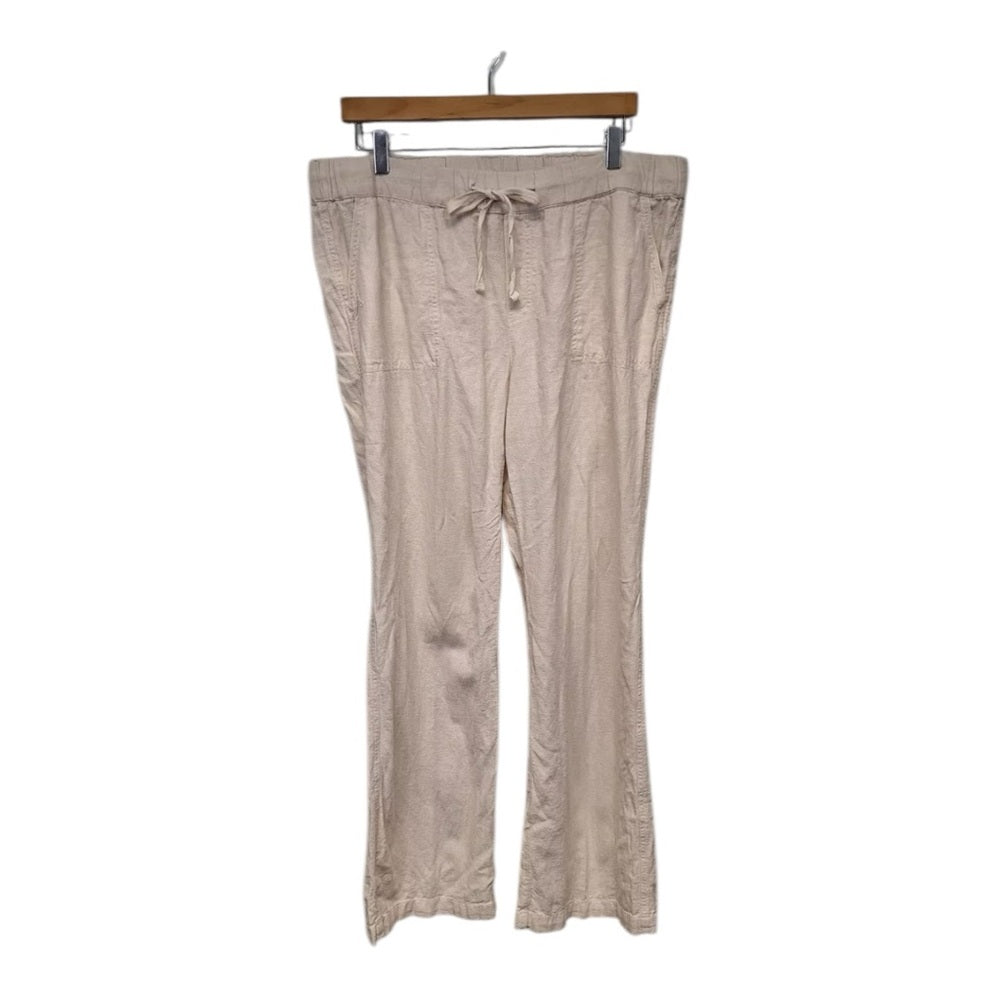 Caslon Wide Leg Linen Pants Pull-On Lightweight Ivory  Women's Size XXL