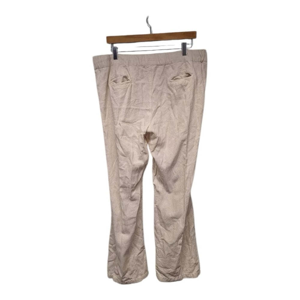 Caslon Wide Leg Linen Pants Pull-On Lightweight Ivory  Women's Size XXL