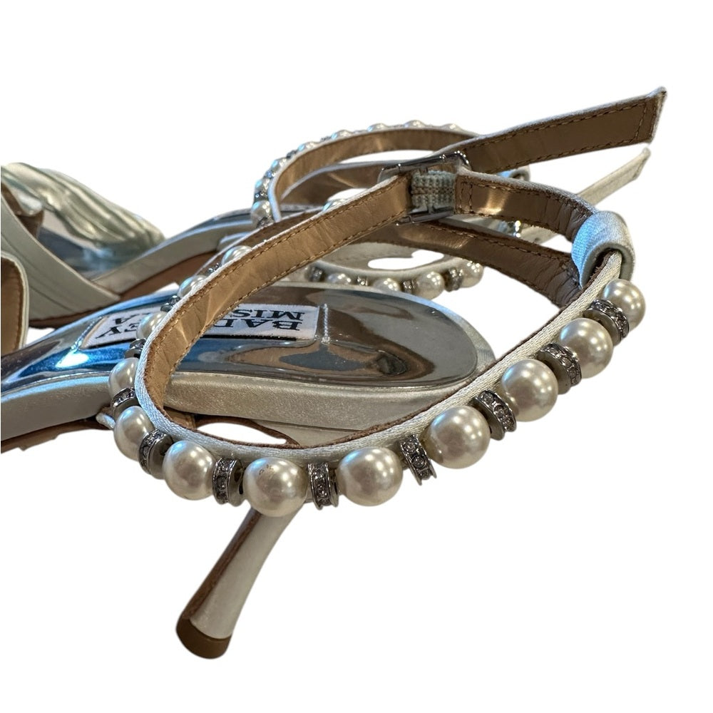 BADGLEY MISCHKA Tawny Embellished Stiletto Sandals Size 5.5M