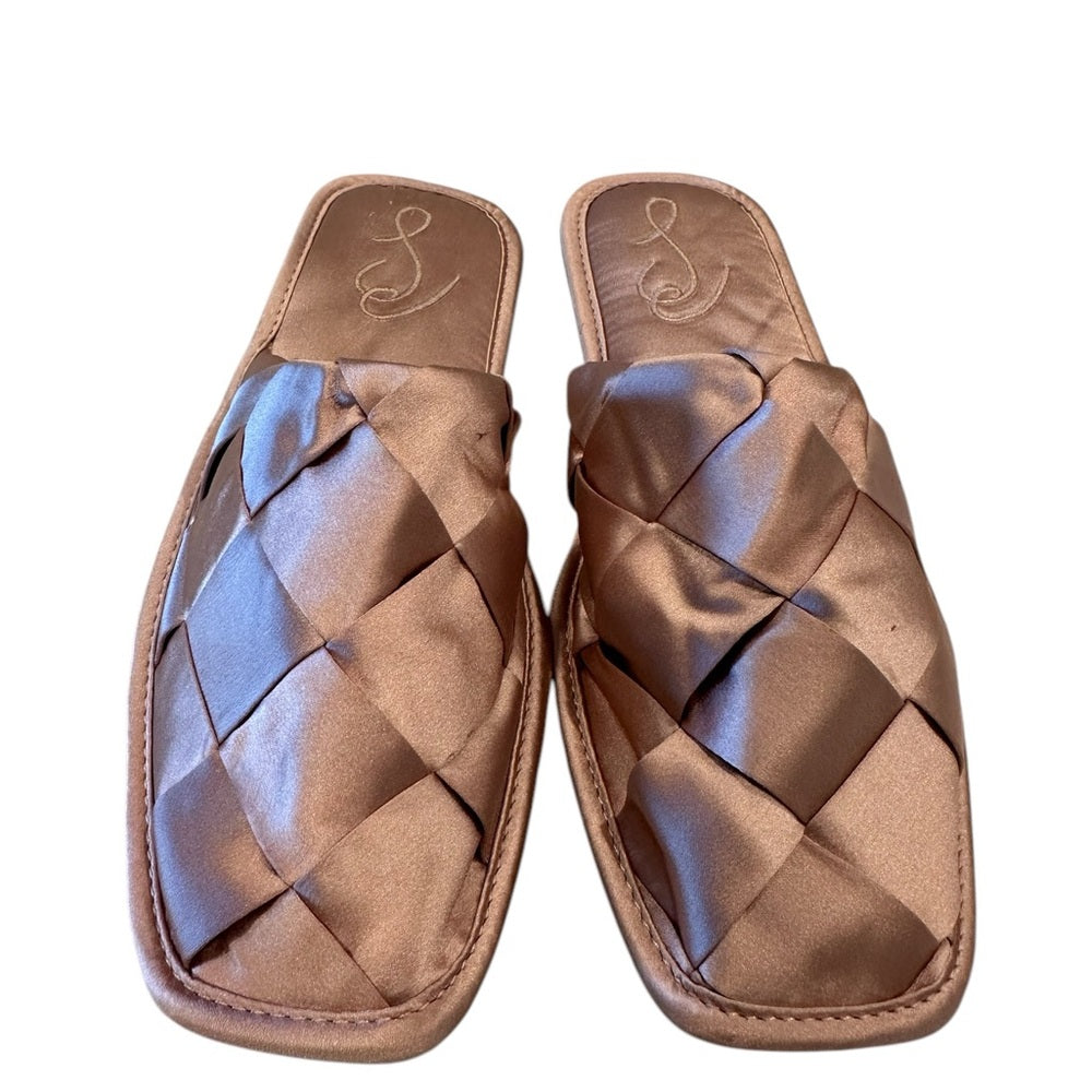 SAM EDELMAN Rhys Woven Satin Mule In Mauve Satin Size 6.5M