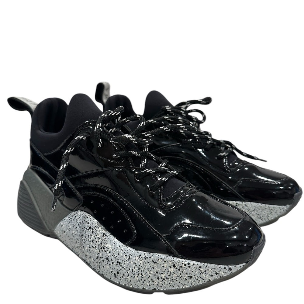 Stella McCartney Eclypse Lace-Up Sneakers in Black Grey White Size 6