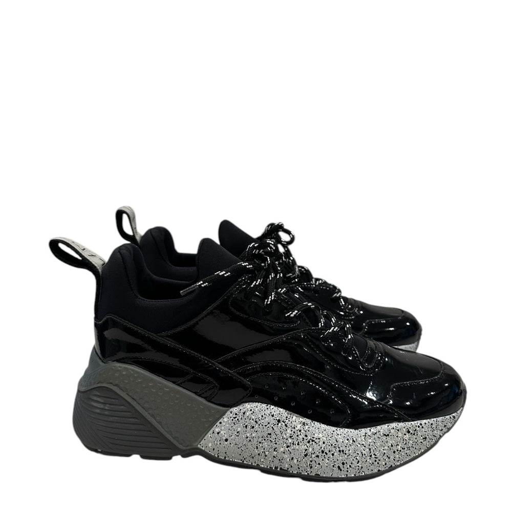 Stella McCartney Eclypse Lace-Up Sneakers in Black Grey White Size 6