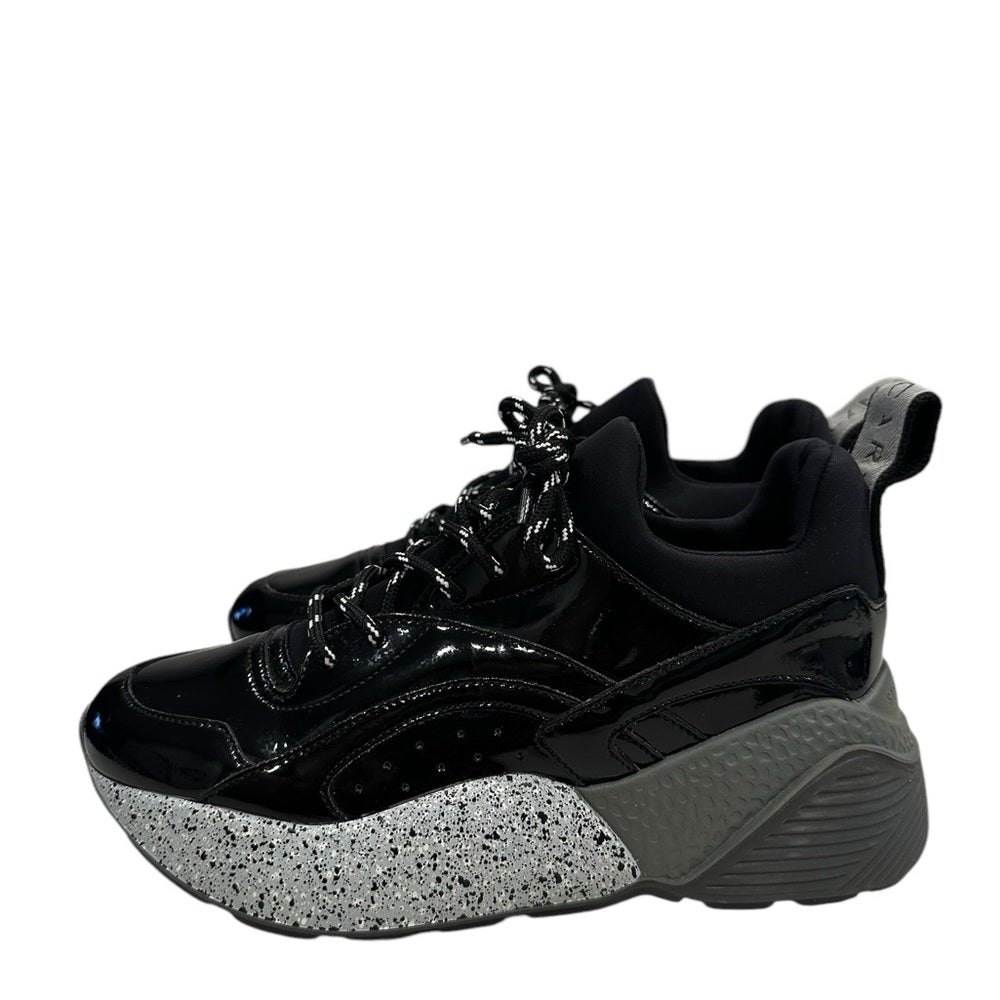 Stella McCartney Eclypse Lace-Up Sneakers in Black Grey White Size 6