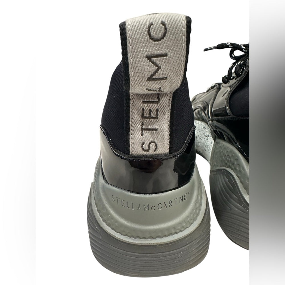Stella McCartney Eclypse Lace-Up Sneakers in Black Grey White Size 6