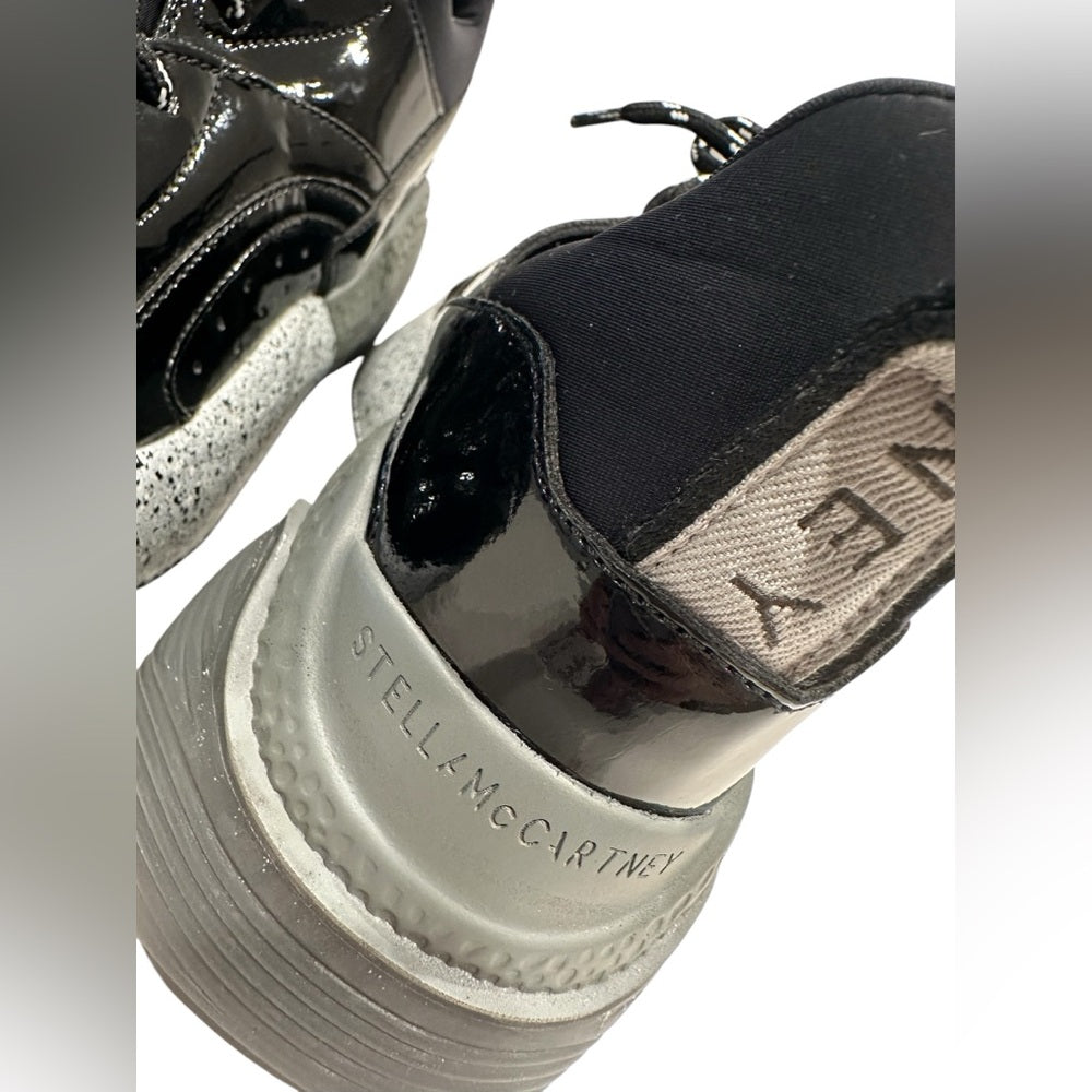 Stella McCartney Eclypse Lace-Up Sneakers in Black Grey White Size 6