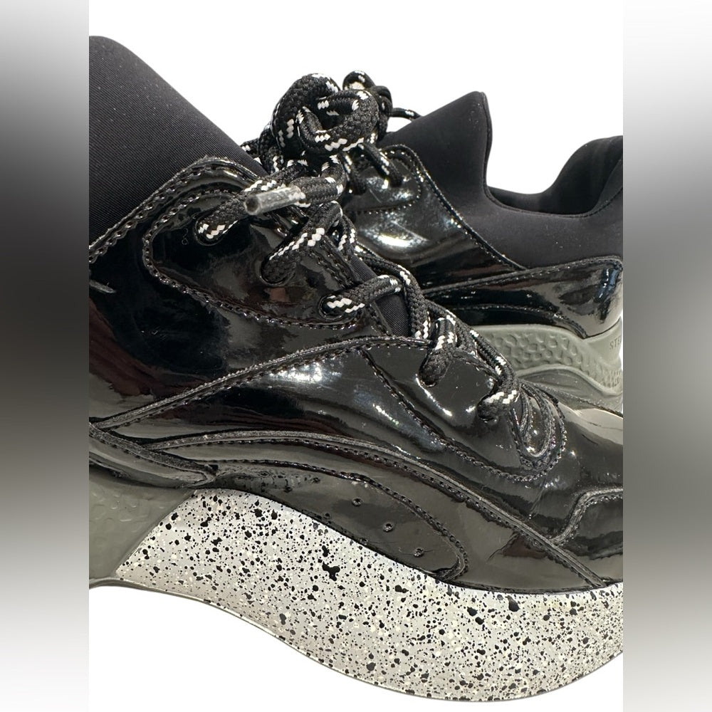 Stella McCartney Eclypse Lace-Up Sneakers in Black Grey White Size 6