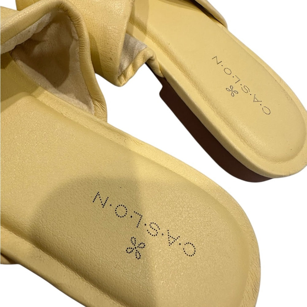 Nordstrom Caslon Canari Slide Sandal yellow canary slip on slide  5.5M