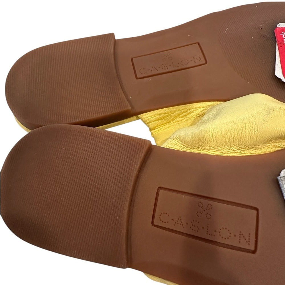 Nordstrom Caslon Canari Slide Sandal yellow canary slip on slide  5.5M
