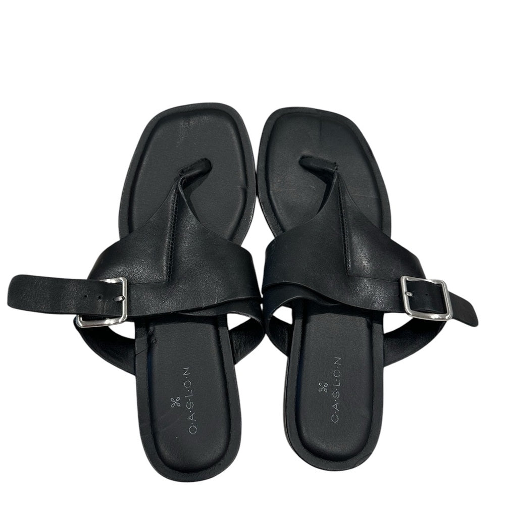 Caslon Black Circa Leather Sandals Size 6M