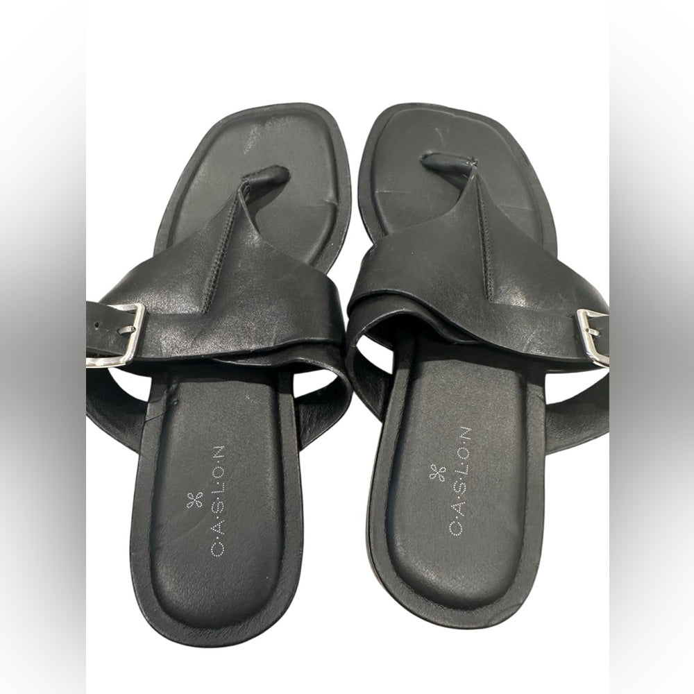 Caslon Black Circa Leather Sandals Size 6M