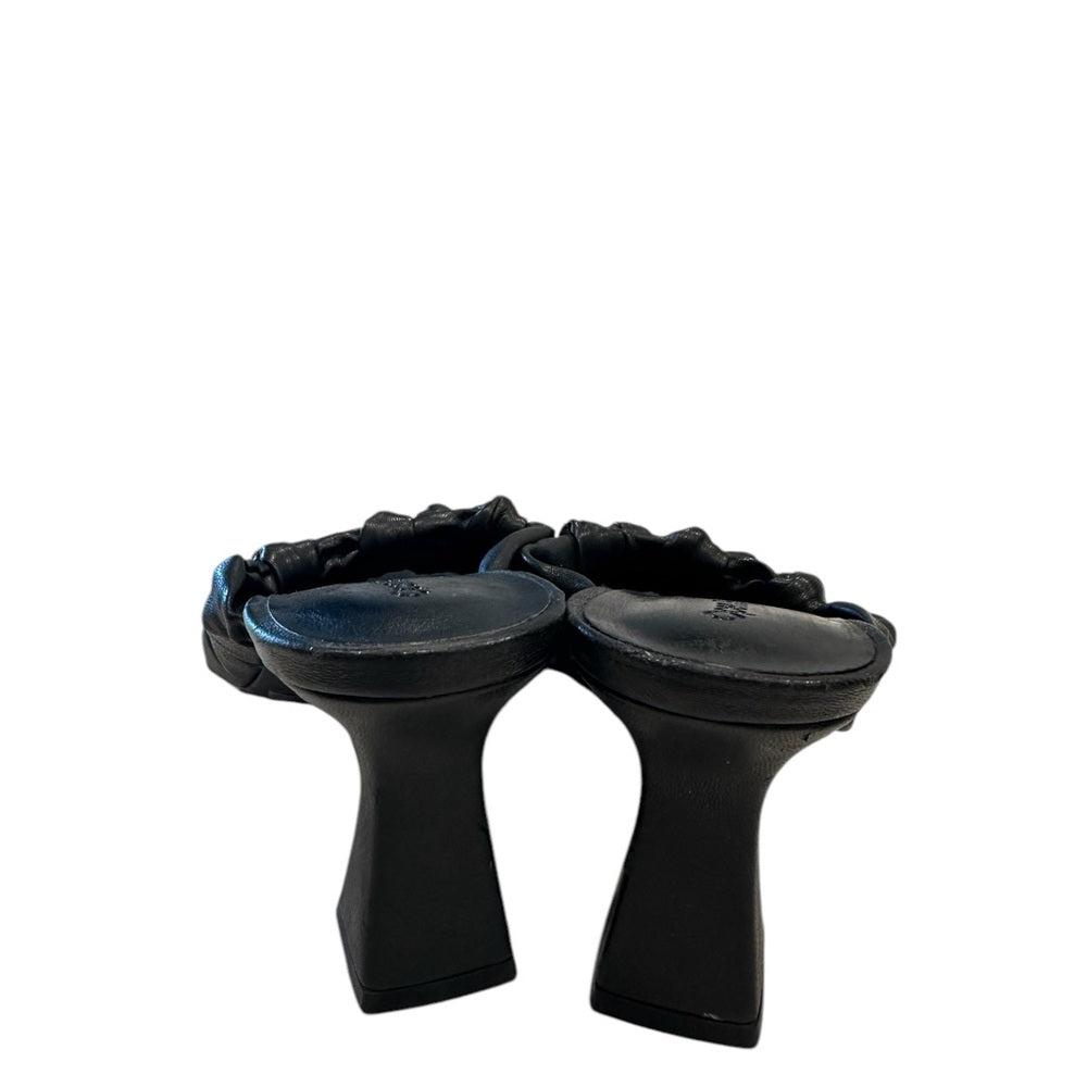 Open Edit Heels Womens Black Quinn Knotted Strappy Open Square Toe 6M