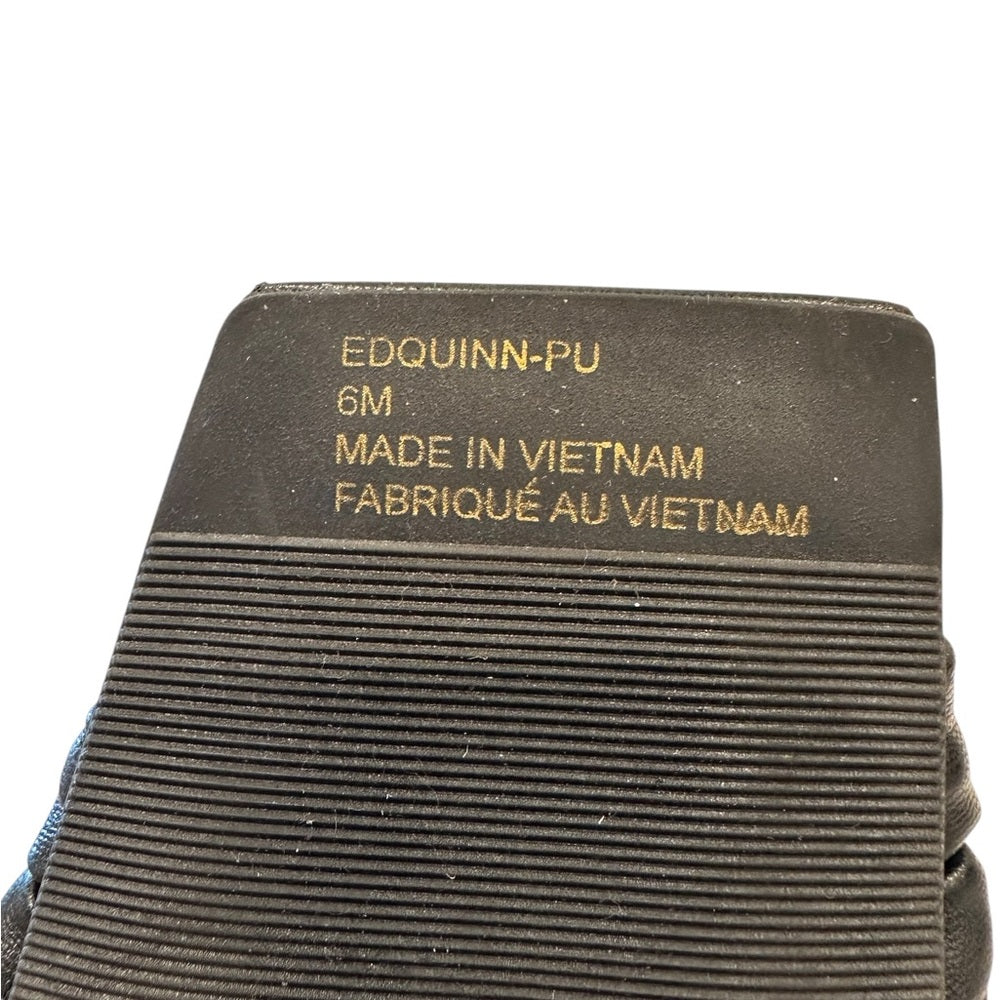 Open Edit Heels Womens Black Quinn Knotted Strappy Open Square Toe 6M