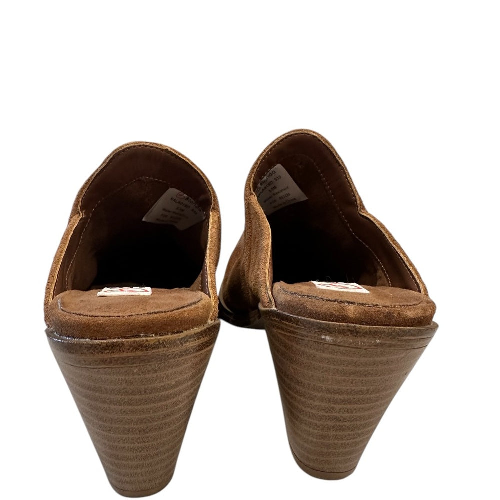 Blondo Nicole Waterproof Suede Pointed Toe Mules in Tan SZ 5.5/6.5