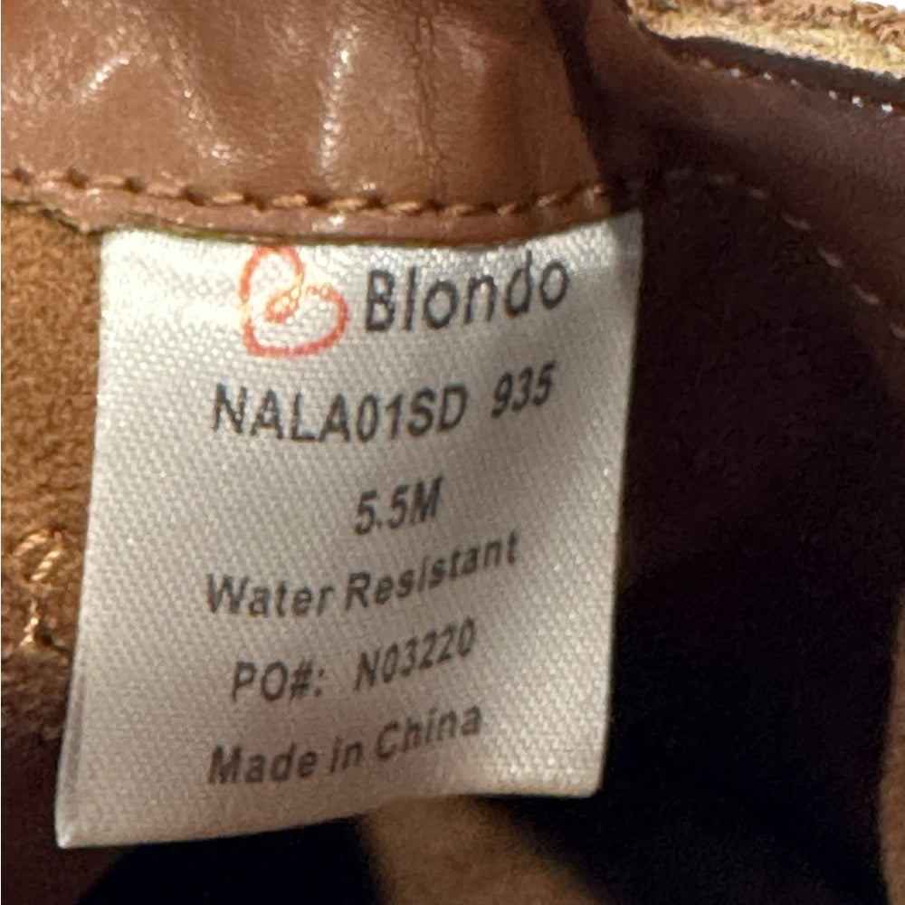 Blondo Nicole Waterproof Suede Pointed Toe Mules in Tan SZ 5.5/6.5