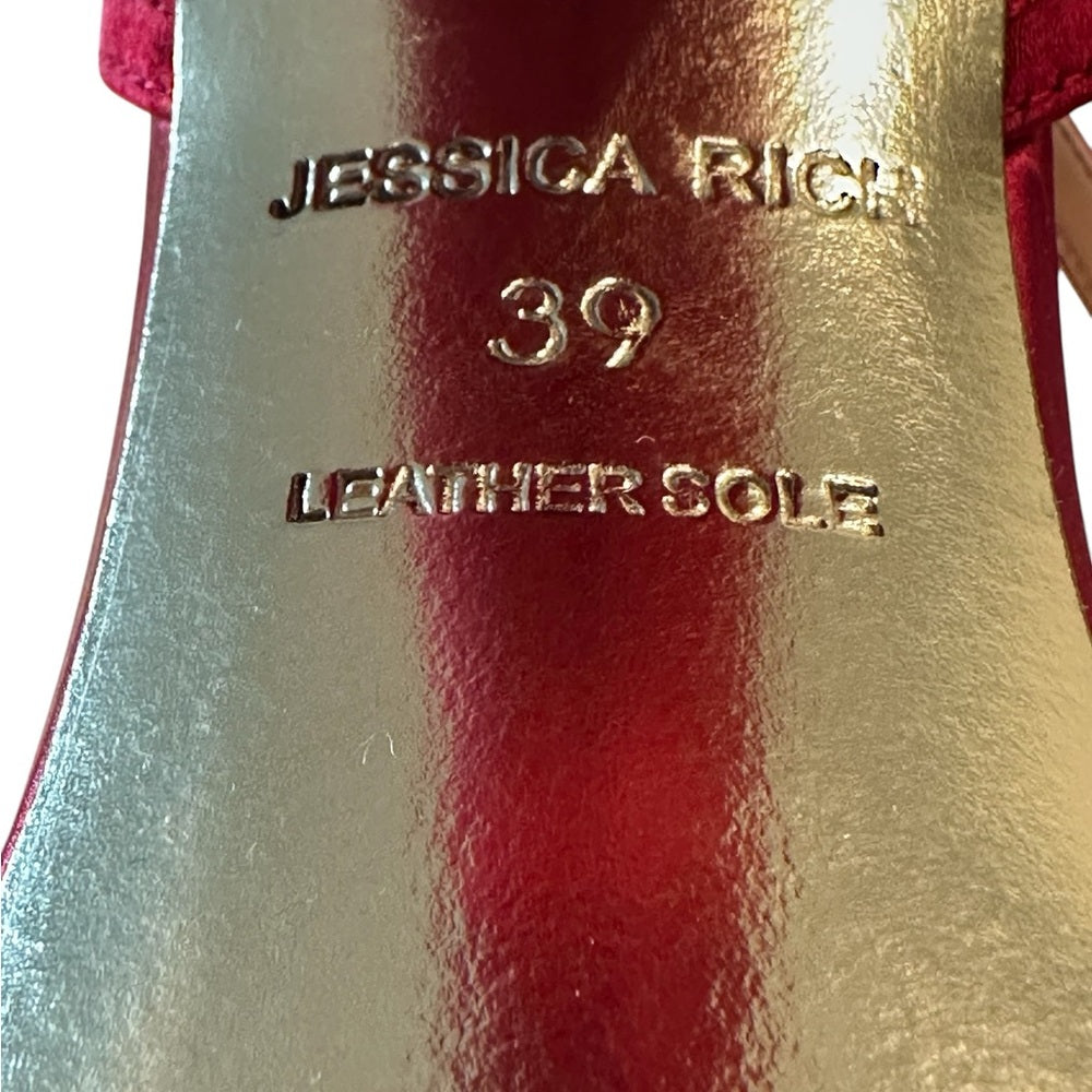 Jessica Rich Red and Gold Strappy Platform Heels Sz 39/ US 9