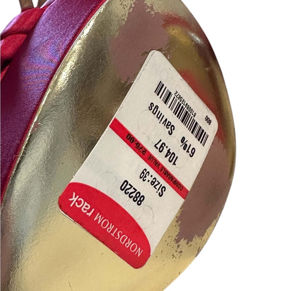 Jessica Rich Red and Gold Strappy Platform Heels Sz 39/ US 9