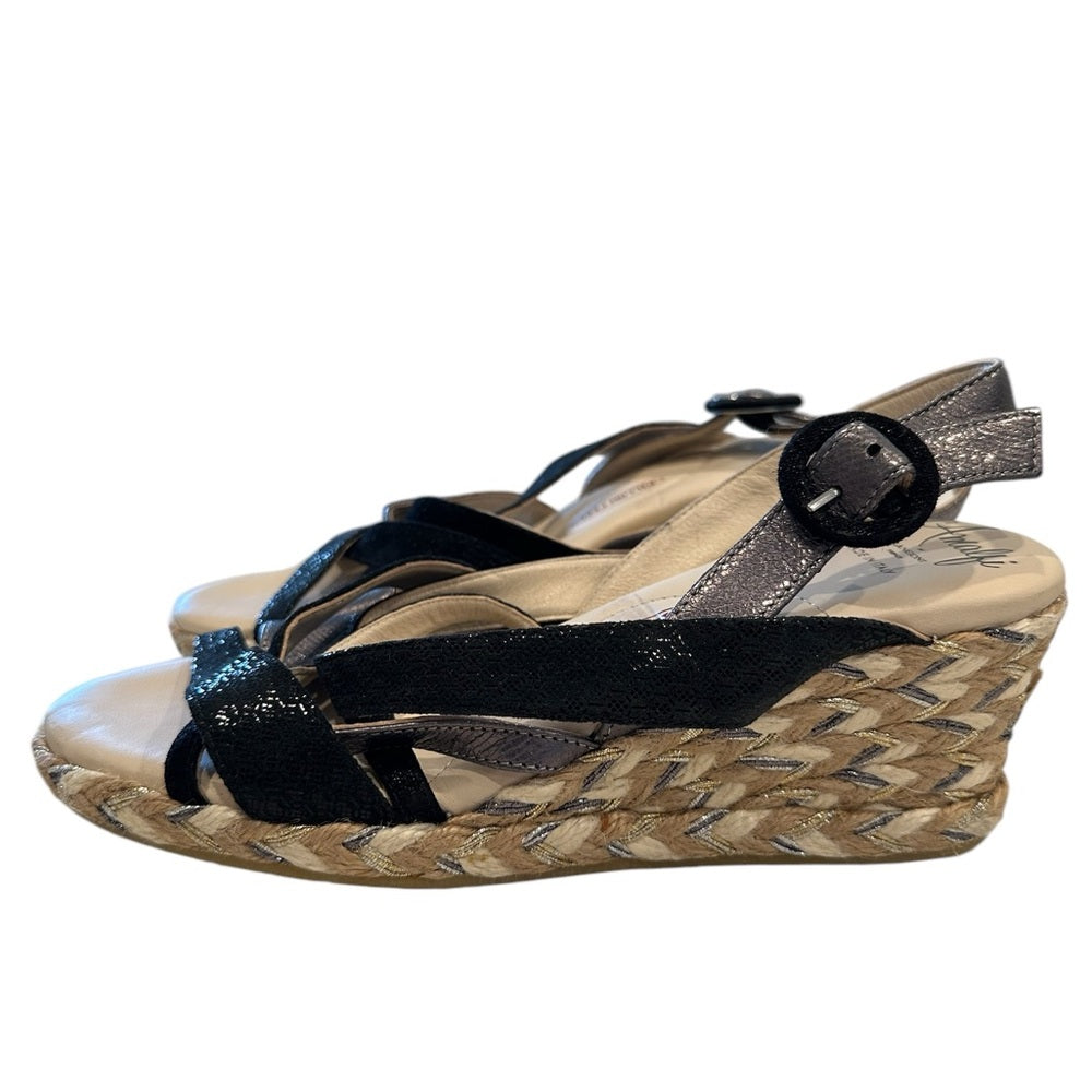 LIV in Black Chenille Combo Amalfi Made in Italy size 7.5M