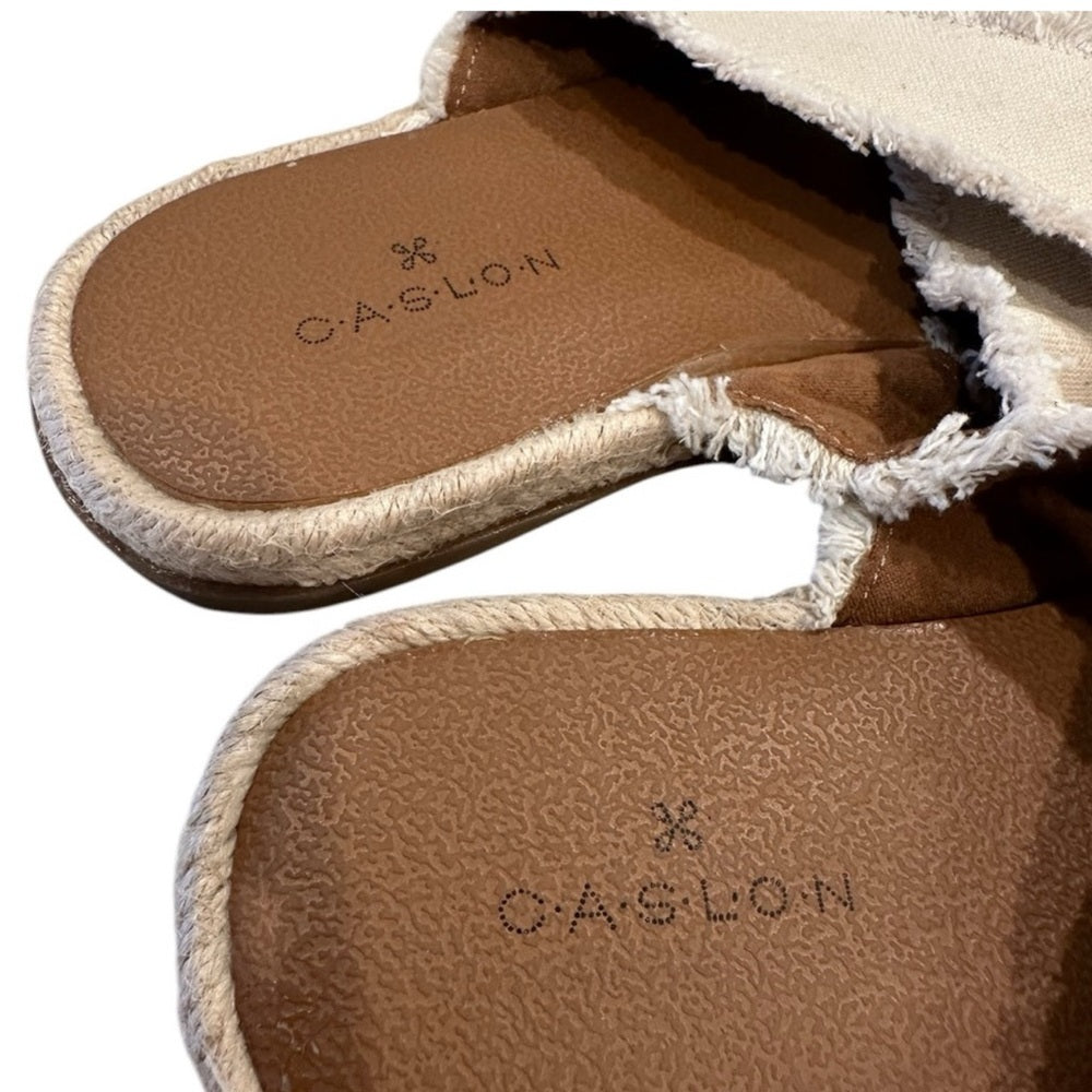 Caslon Slides Crisscross Cream Size 4.5M Open Toe Paxton Espadrille Sandals
