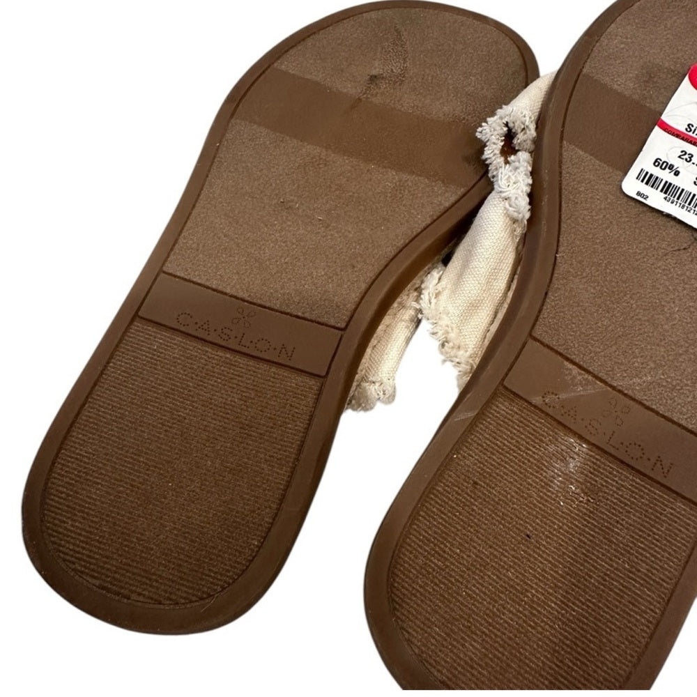Caslon Slides Crisscross Cream Size 4.5M Open Toe Paxton Espadrille Sandals