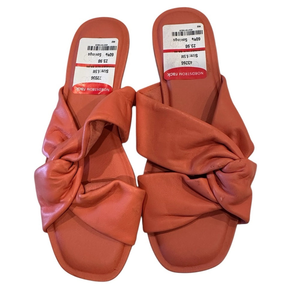 Nordstrom Caslon Canari Slide Sandal Peach Coral Sz 6.5M