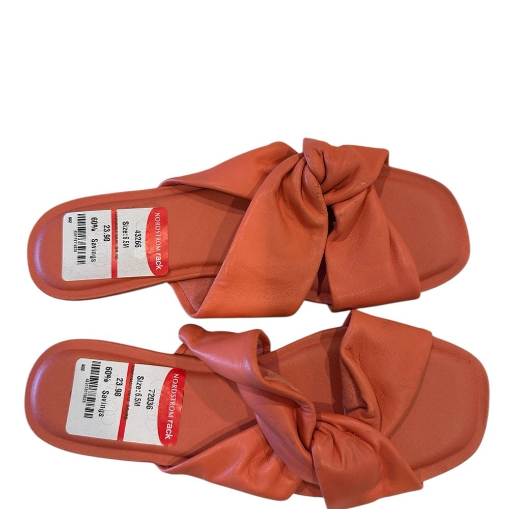 Nordstrom Caslon Canari Slide Sandal Peach Coral Sz 6.5M