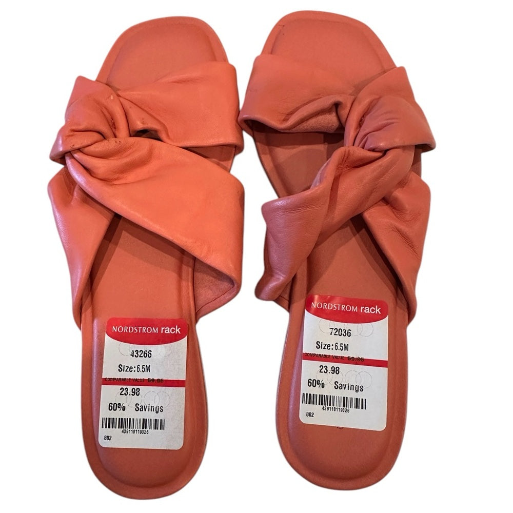 Nordstrom Caslon Canari Slide Sandal Peach Coral Sz 6.5M