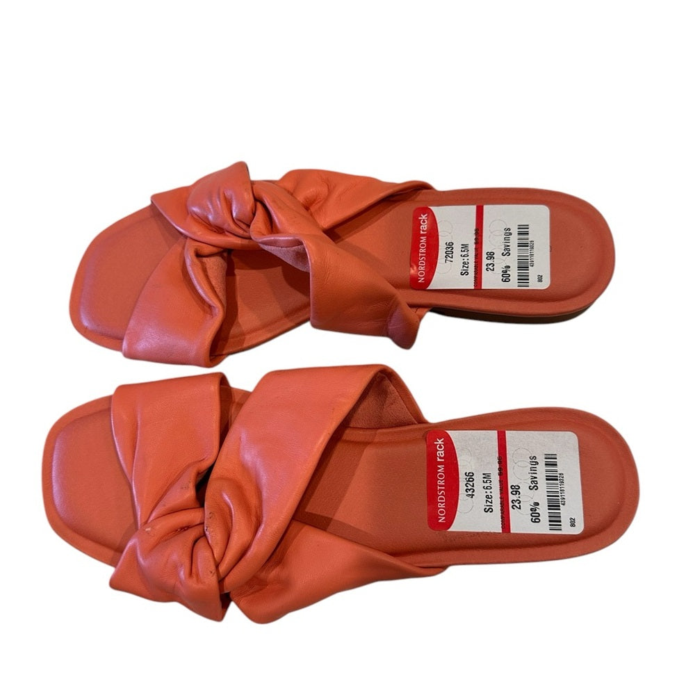 Nordstrom Caslon Canari Slide Sandal Peach Coral Sz 6.5M