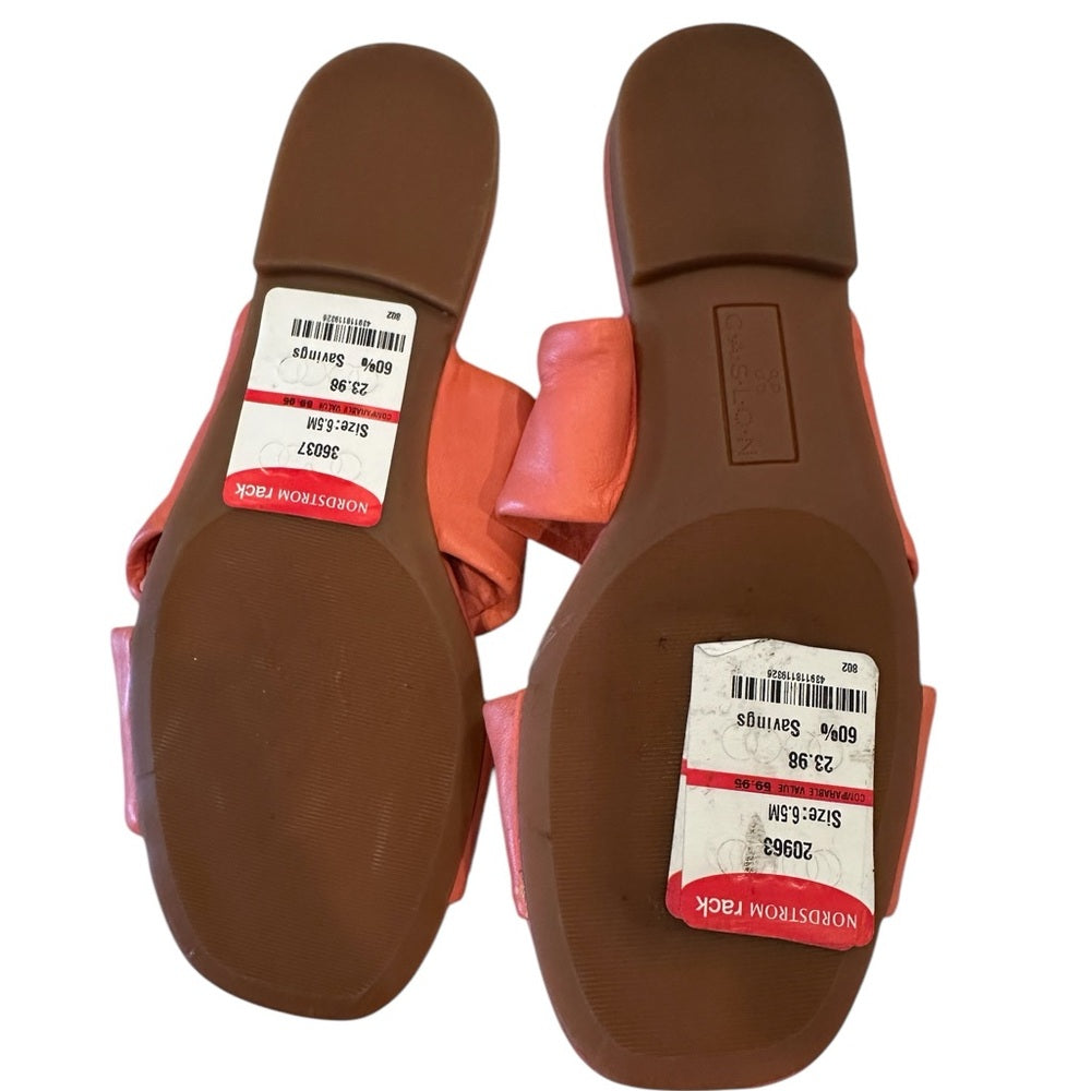 Nordstrom Caslon Canari Slide Sandal Peach Coral Sz 6.5M