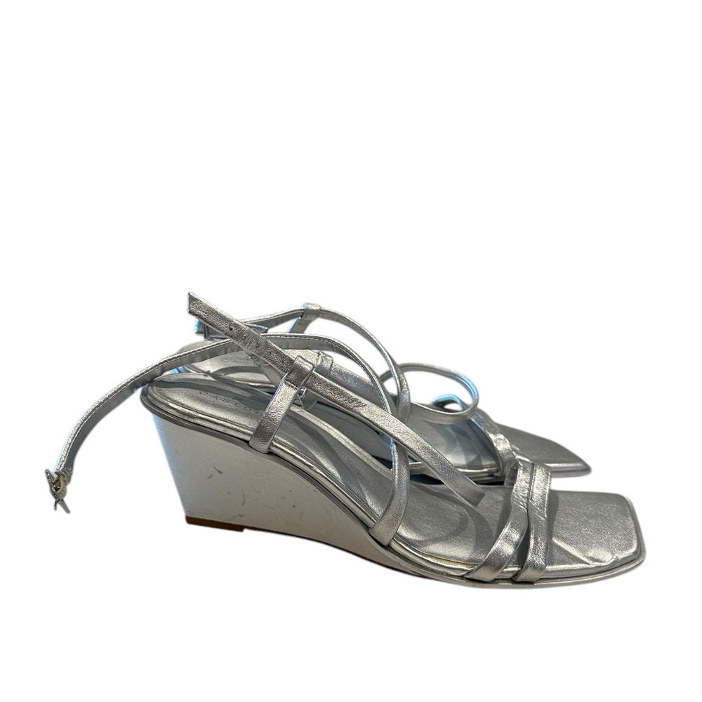 Caslon Metallic Silver Wedge Sandals 
**MULTIPLE SIZES**