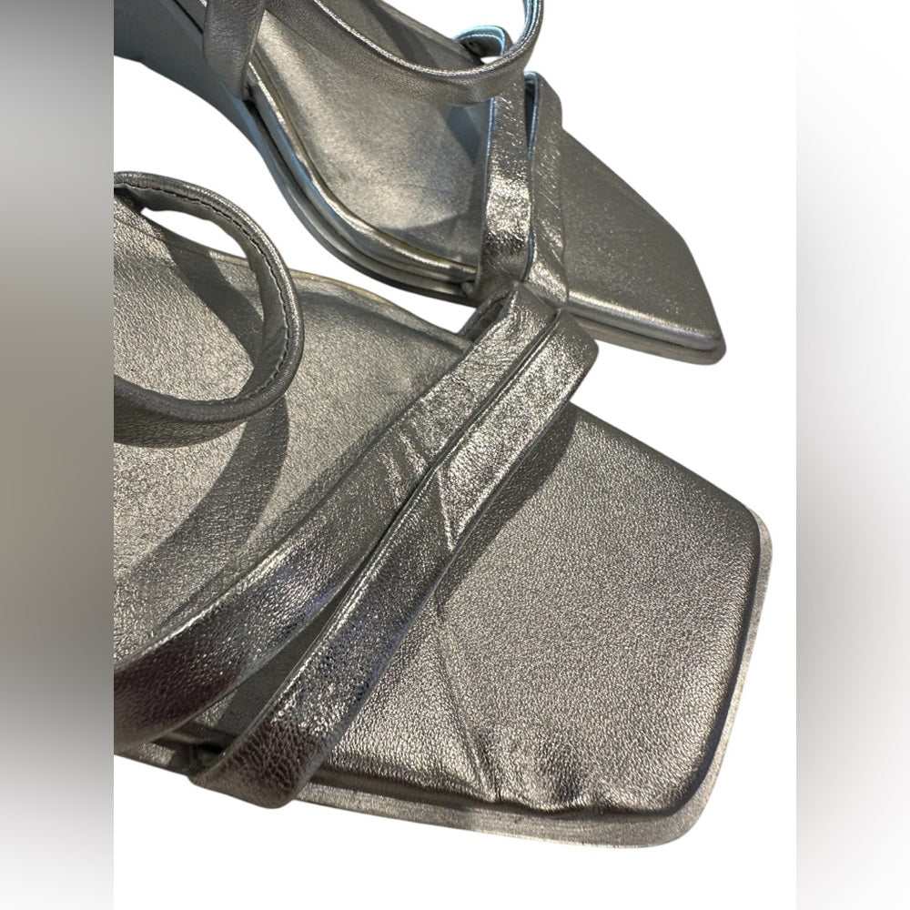 Caslon Metallic Silver Wedge Sandals 
**MULTIPLE SIZES**