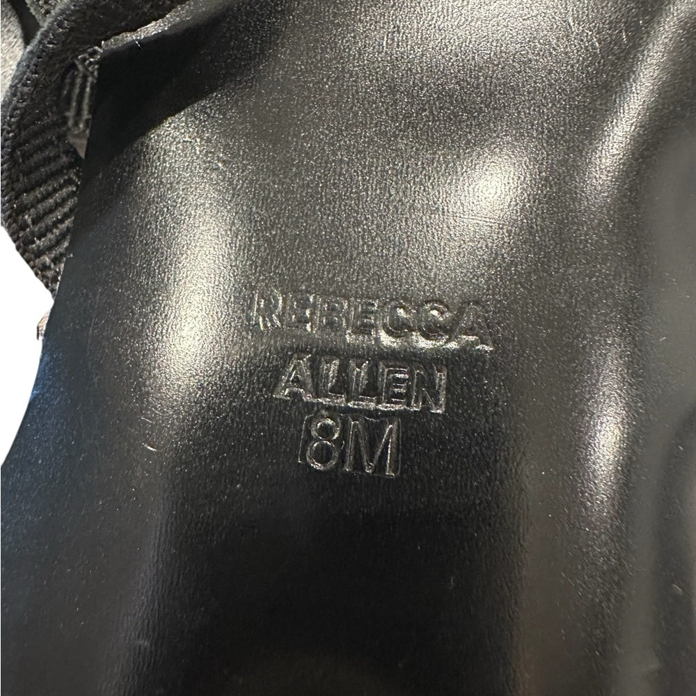 Rebecca Allen The Flat Two-strap Sandal Black Sz 8 Open Toe Strappy