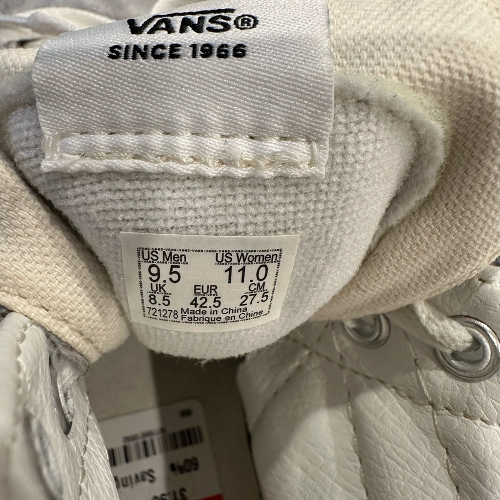 Vans Gray and White High-Top Sneakers W11/M9.5