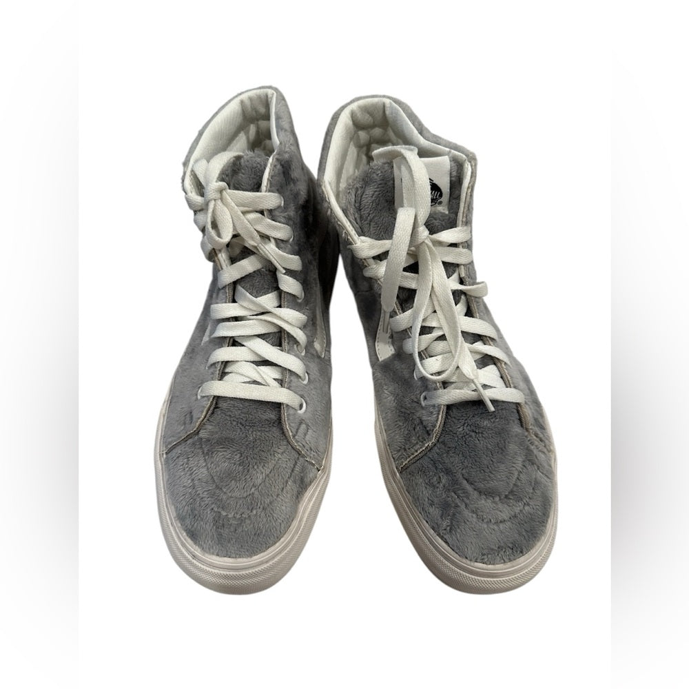Vans Gray and White High-Top Sneakers W11/M9.5