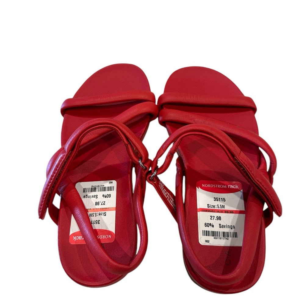 Caslon Aliyah Slingback Leather Sandal in Red Ruby Size 5.5M